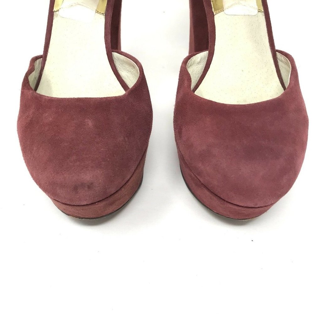 Michael Michael Kors Womens Haven Ankle Strap Suede Platform Pumps Cinnabar 7.5M - Picture 3 of 10